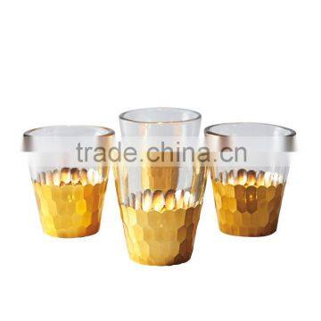 Gold Brass Hammered Glass Votive T-light Holder In New Design