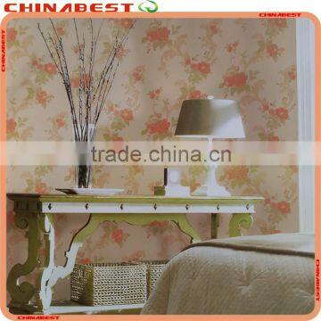 Euro flower floral pvc wallpaper cheap low price commercial