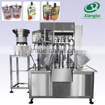 Round plate drink juice spout pouch filling machine