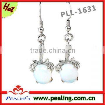 chams silver white opal drop earrings