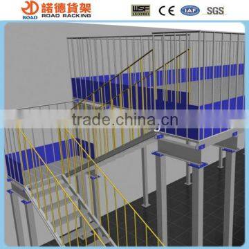 Steel rack mezzanine floor with multi-lever