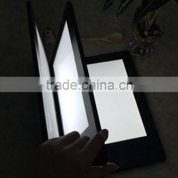 hot sale leather cover 4 sheets illuminated led menu