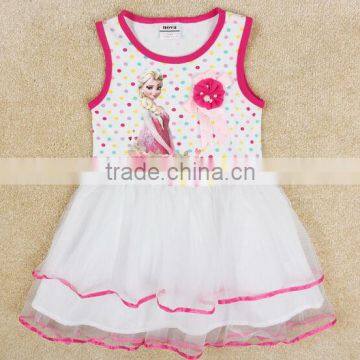 newest design girl bridmaid dress for little girl.frozen dress