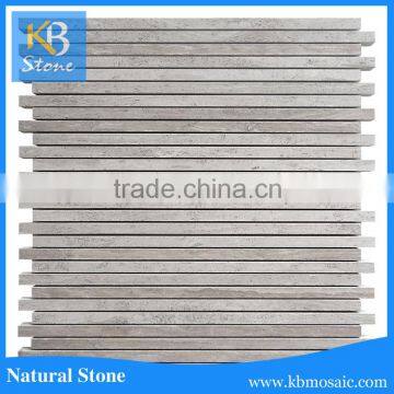 Chinese supplier polished strip wooden gray marble mosaic drawing