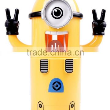 Toothpaste Dispenser - Kids Toothbrush Holder - Minion Stickers Enclosed