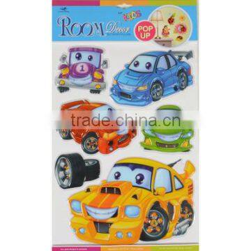 2 x Fantastic Removable 3D Wall Bedroom Room Stickers - Cars Design