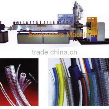 PVC spiral steel wire reinforced transparent hose production line