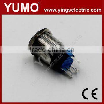 Hot Sale LA19JSF ROHS 19mm Flat Round With Dot LED IP65 Momentary or Alternate Pin Terminal 5A/250VAC no nc Push Button Switch photo-3