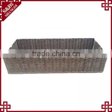 Hand Woven Plastic Rattan Shoes Basket for Hotel and Home Shoes Storage photo-3