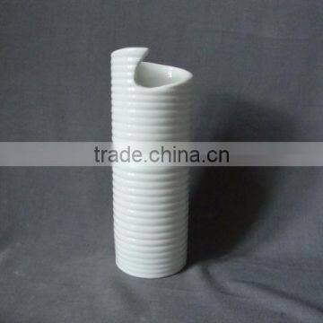 Pure White Cylinder Stoneware Bud Vase for Single Flower for Gladiolas and Calla Lilies photo-2