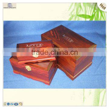 Set 3 Large Small Painted Carved Lock Wooden Box photo-4