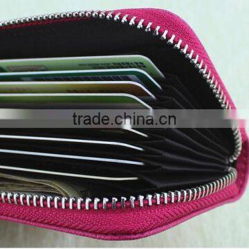 Cy278 Genuine Leather Women Card Holder Wallets Small High Quality Female Pillow Purse Fashion Organ Zipper Credit Card Coin Bag