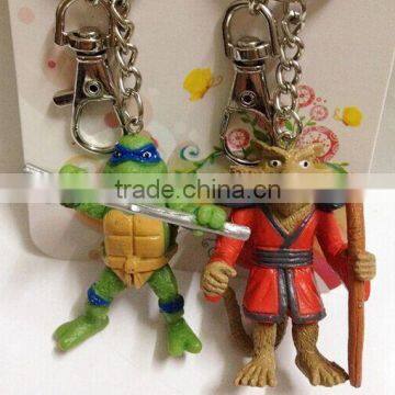 ninjia turtle pvc mini figures keychain,3d plastic pvc mini figures keychain,eco-friendly pvc toy keychain