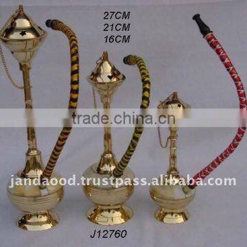 Hookah made in brass with Mother of pearl mosaic and one out let