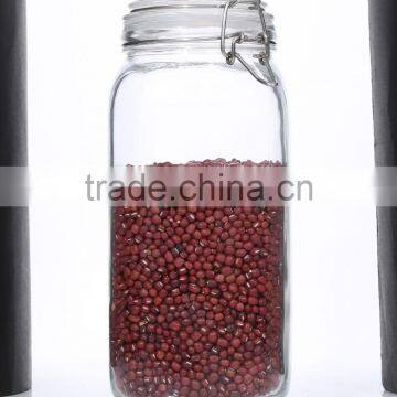 Set 5 Clear Eco-friendly Square Glass Storage Jars With Clip Locking Lid