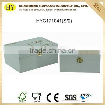 FSC custom small plain wood box with latch and hingeswholesale