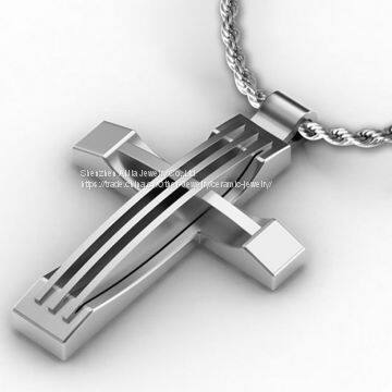 OEM / ODM Stainless Steel Pendant Black Cross Fashion photo-4