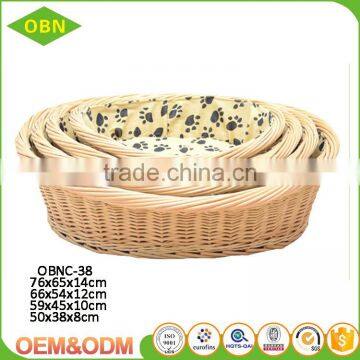 Wholesale custom eco-friendly new style comfortable decoration cheap willow wicker basket for pet