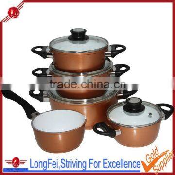 9 piece essential aluminum nonstick set Die casting ceramic coating kitchenware set wholesale