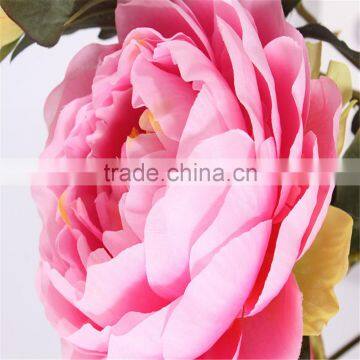 SJ20170055 Artificial Peach Fabric Peony Flower for Indoor Decoration photo-2