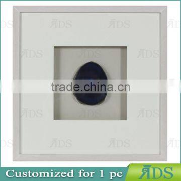 Solid Wood Shadow Box Frames With A Light Gray Wash and Encasing Slabs Of Colorful Agate Stone Under Glass photo-6