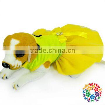 2015 New Design Yellow Pet Dog Coat Wholesale High Quality Dog Tutu Dress Cherry Chiffon Pet Dog Dress Clothes photo-6