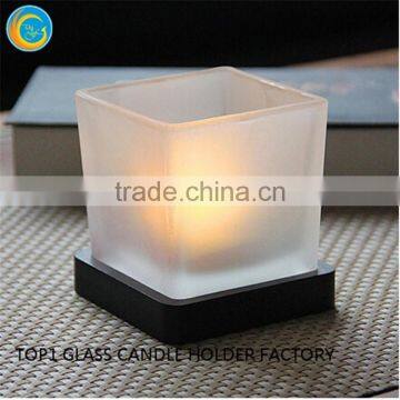 wholesale candle jars with metal lids Candle making Glassware medium square glass jar