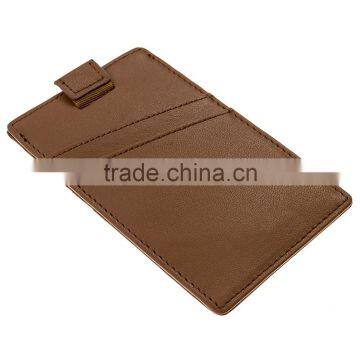 RFID Blocking Genuine Slim Leather Wallet Credit Card Case Sleeve Card Holder With Painted Edges