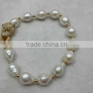 New Design 9-10mm Baroque Freshwater Pearl Bracelet photo-3