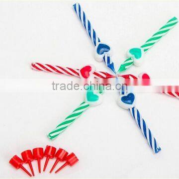 Love Heart Colour Screw Thread Birthday Candle Wholesale photo-3