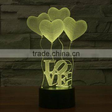 3D LED Acrylic Full Color Visual Lamp Light LOVE Symbol photo-2