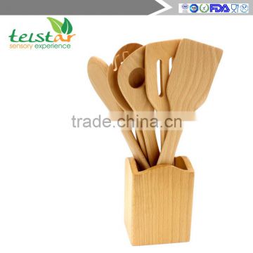 Solid Wood Cooking Spoons and Spatulas Non Stick Wooden Spoon Set Cooking Utensil Set