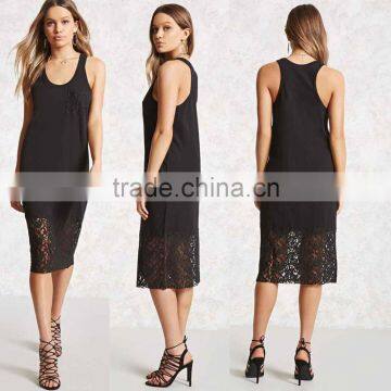 dresses korea evening Racerback scoop neck Crochet Lace Tank Dress maternity lace dress