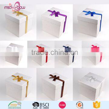 Christmas Gift Wrapping Colorful Satin Ribbon Bow With Elastic Loop photo-5