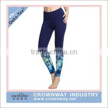 ladies compression high waisted yoga leggings with sublimation printing