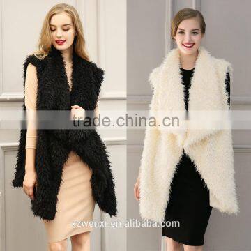 AliExpress hot sale European style 2016 new woman dreaa pure color fashionfaux fur vest for woman