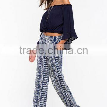 Best Selling Ladies Wide Leg Casual Boho Pants OEM Service photo-2