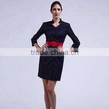 Custom Black Colours Slim Fit Stewardess Dress photo-6