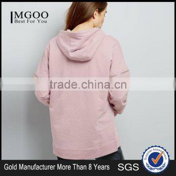 Hot Sale Custom Pink Color Oversized Zip Sleeves Hoodies Embroidered Mink Love Logo With High Quality