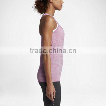 MGOO Top Quality Dry Fit Sleeveless Womens Tank Top Raceback Low Cut Singlet Tops With Keyholes In The Back photo-4