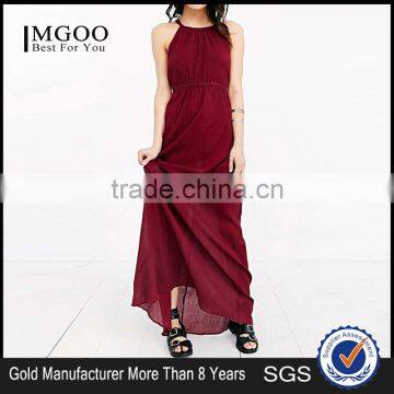 MGOO New Custom Design OEM Wine Maxi Dress Wine Maxi Dress for Women Backless Bandage Dress #25206113