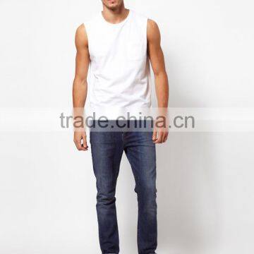 Custom Men Plain Tank Tops With Pocket photo-4