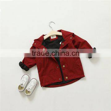 1-6 Years 2017 New Wholesale Autumn Kids Jacket Solid Red Yellow Black Pure Children Clothes photo-2