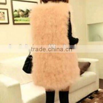 Wholesale Turkey Feather Fur Short Vest For Party Wedding Lady Fashion Fur Apparel photo-4