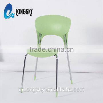 LS-4013 High Quality Wholesale PP Stacking Plastic Chair for Sale Plastic Dining Chair With Metal Legs photo-2