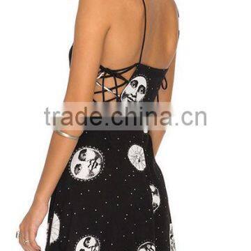 Runwaylover EY2183D Ladies Sexy Backless Printed Mini Dress photo-2
