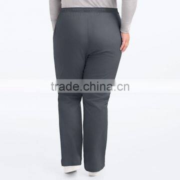 Plus Size Elastic Drawstring Waistband Medical Scrub Uniform Work Pants photo-4