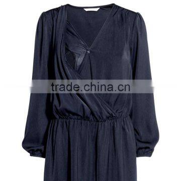 Custom Summer Fashion Elastic Satin Adult Breastfeeding Nursing Dress photo-4