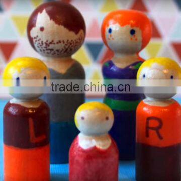 Unfinished Wood People Shape Family Peg Dolls Handmade Toy DIY Craft photo-5