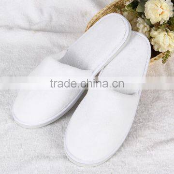 pure closed toe coral velvet hotel slipper
